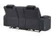 U8000 - Power Reclining Loveseat With Console, Power Headrest, LED Light, Bluetooth Speaker - Black - alternate view 3