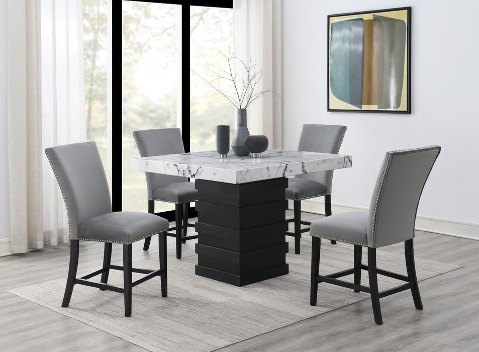 D138 - Counter Height Table - White / Black - alternate view 4