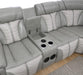 U55 - 3 Piece Power Sectional With Bluetooth Speaker, And Wireless Charger, Multi Color LED - Gray / Beige - alternate view 4