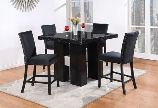 D04 - Velvet Bar Stool - Black - alternate view 2