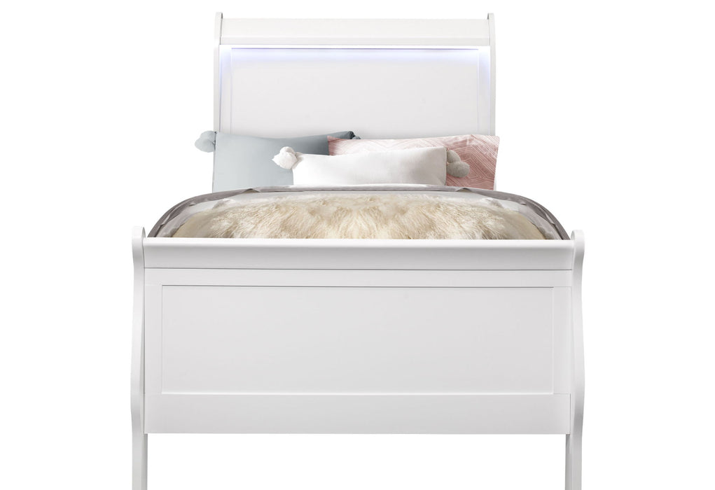 Charlie - 4 Piece Twin Bedroom Set (Twin Bed, Dresser, Mirror And Nightstand) - White - alternate view 3