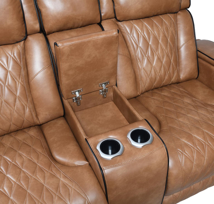 U72 - Power Reclining Loveseat - Brown - alternate view 3