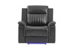 U8879 - Power Recliner With LED - Charcoal
