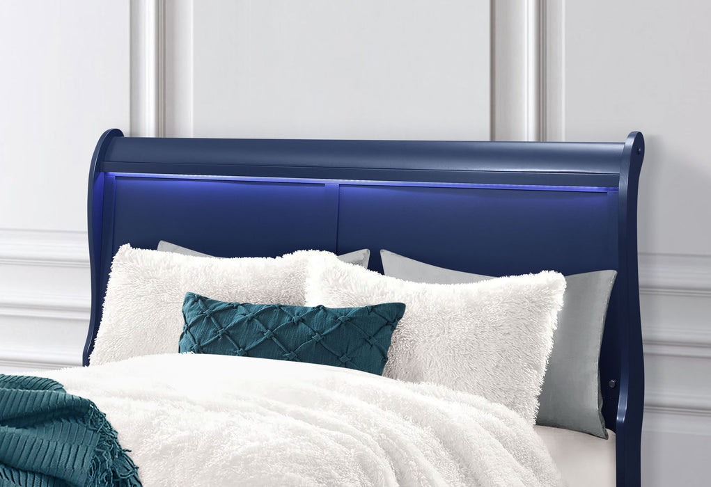 Charlie - Full Bed With LED - Blue - alternate view 3