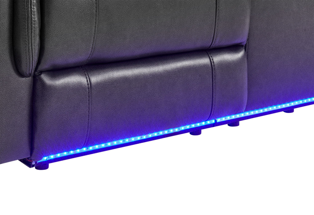 U8879 - Power Console Reclining Loveseat With LED, Global Surround System & Audio Subwoofer - Charcoal - alternate view 3