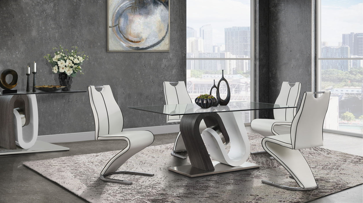 D4127 - Dining Table - Dark Gray / Silver - alternate view 3