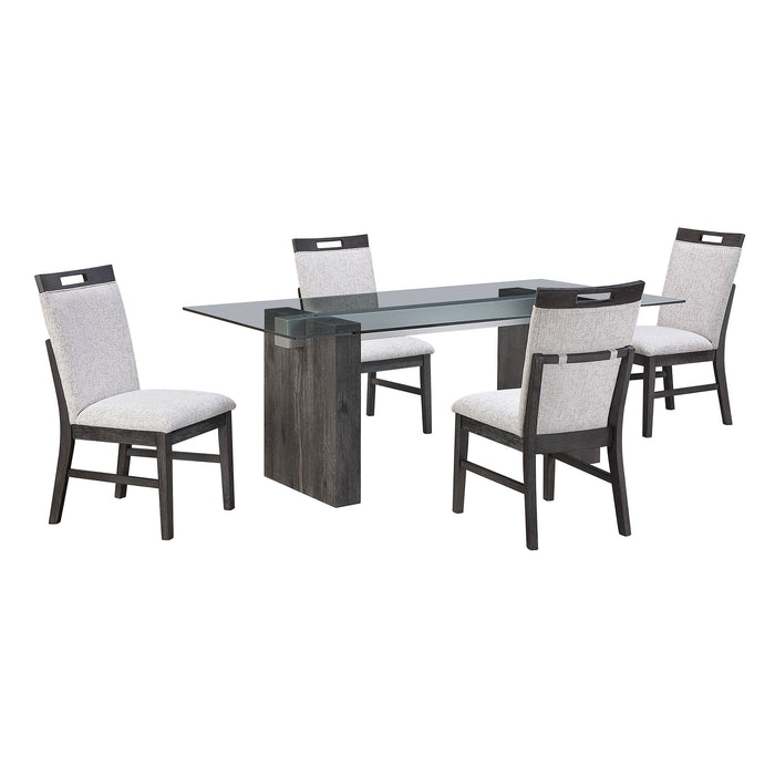 D4238 - Dining Table - Clear / Dark Brown - alternate view 3