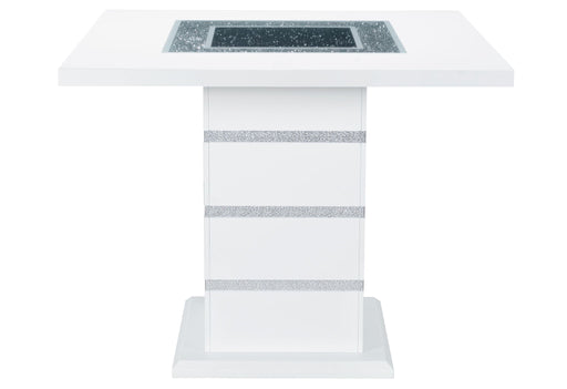 Monaco - 9 Piece Dining Room Set (Square Bar Table And 8 Bar Stools) - White - alternate view 2