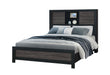 Lisbon - 5 Piece Queen Bookcase Bedroom Set - Gray / Black - alternate view 3