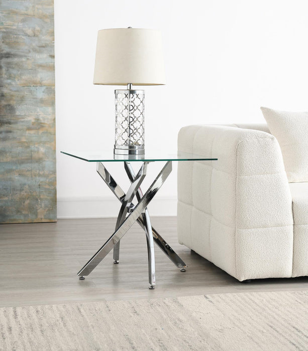 T240 - Chrome Table Set (Set of 3) - Gray - alternate view 3