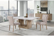 D02 - 7 Piece Dining Room Set (Dining Table And 6 Dining Chairs) - Beige / Natural