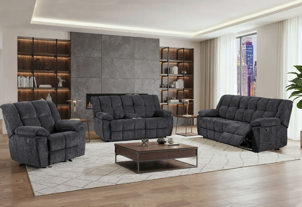 U6000 - Console Reclining Loveseat - Black - alternate view 3