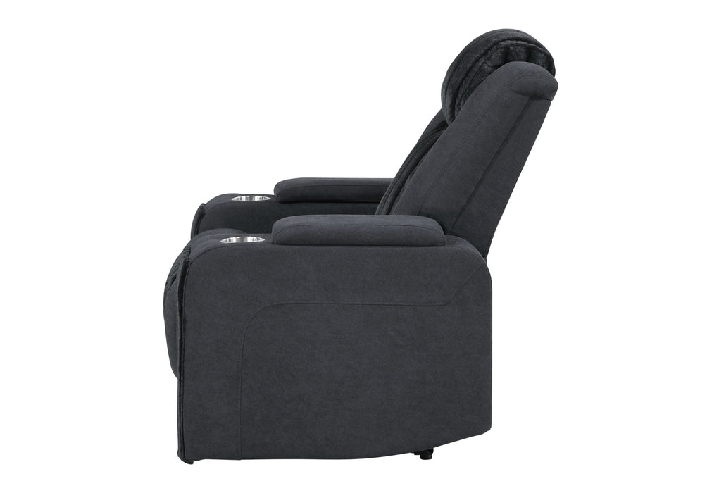 U8000 - Power Recliner With Power Headrest & LED Light - Black - alternate view 3