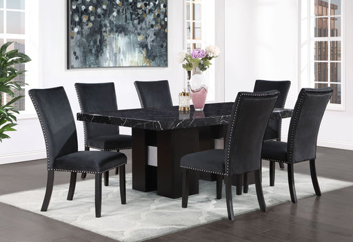 D03 - 9 Piece Dining Room Set (Dining Table And 8 Dinning Chairs) - Black