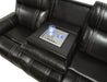 U68 - LED Power Reclining Sofa With EMM Control Panel, Dropdown Table, Bluetooth Speaker & Wireless - Black - alternate view 3