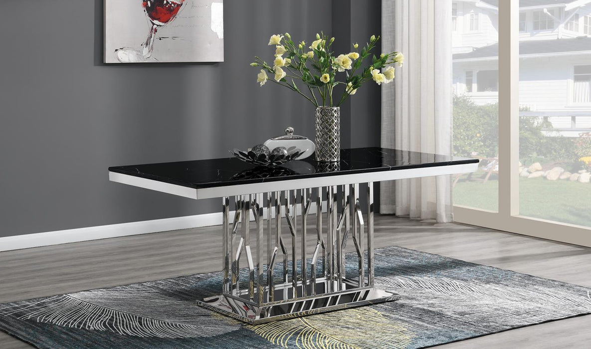 G-08-PARTS - Marble Rectangular Dining Table Top Only - Black