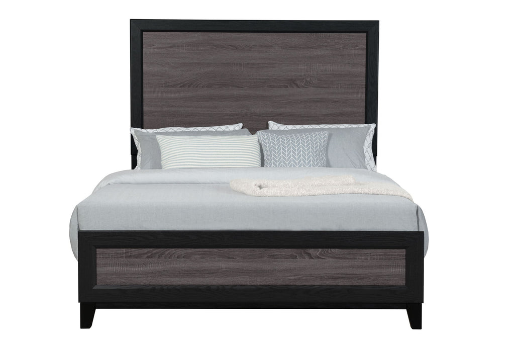 Lisbon - 4 Piece Queen Bedroom Set (Bed, Dresser, Mirror, Nightstand) - Black / Gray - alternate view 3