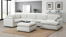U246 - Linen Oversize Ottoman - White - alternate view 3