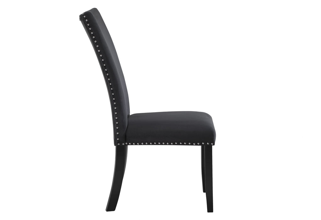 D03 - Velvet Dining Chair - Black - alternate view 2