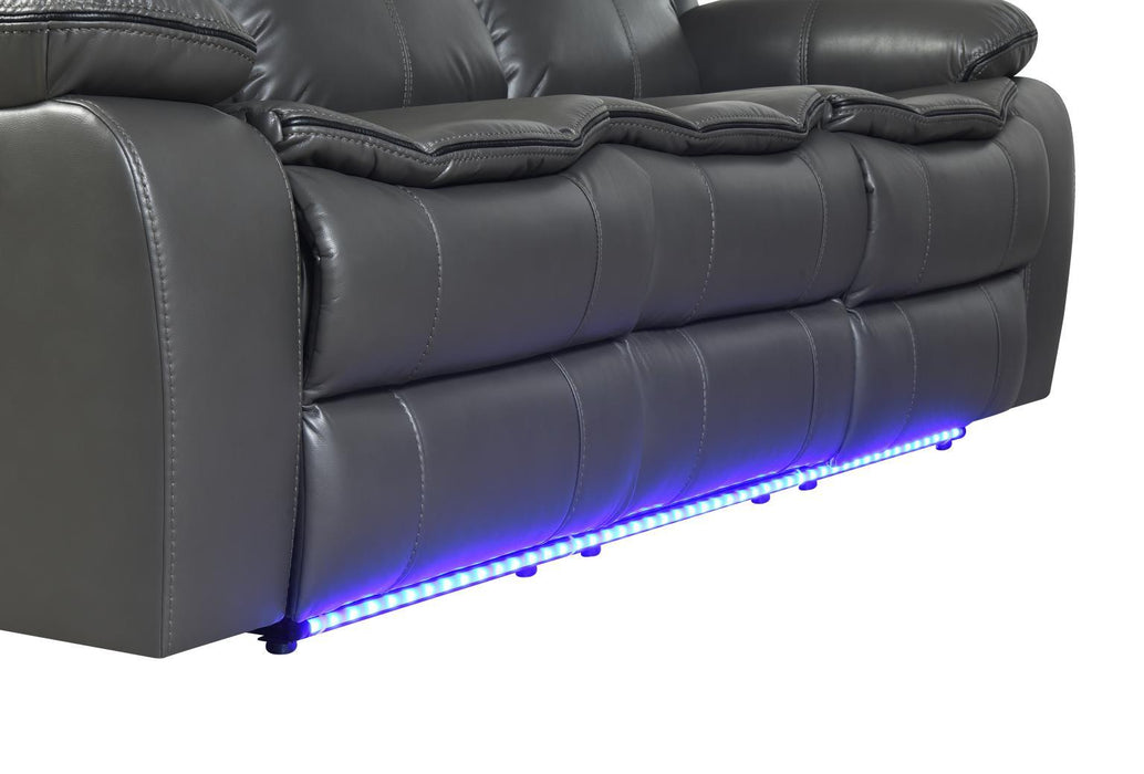 U101 - Power Reclining Sofa With LED Light - Gray - alternate view 3