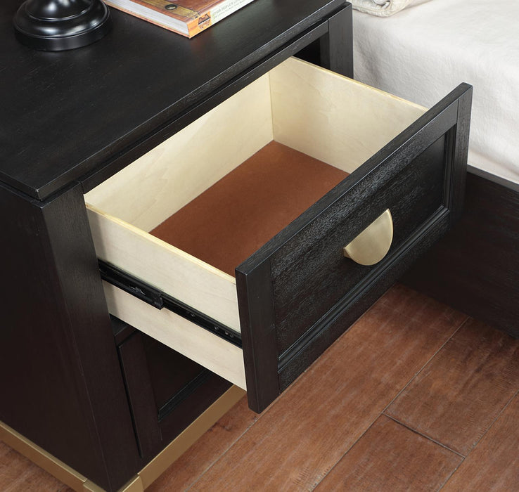 B236 - Nightstand - Black / Gold - alternate view 3