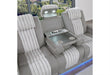 U8000 - Power Reclining Sofa With Power Headrest, Dropdown Table With Wood Trim & Reading Light & LED Light - Gray - alternate view 3