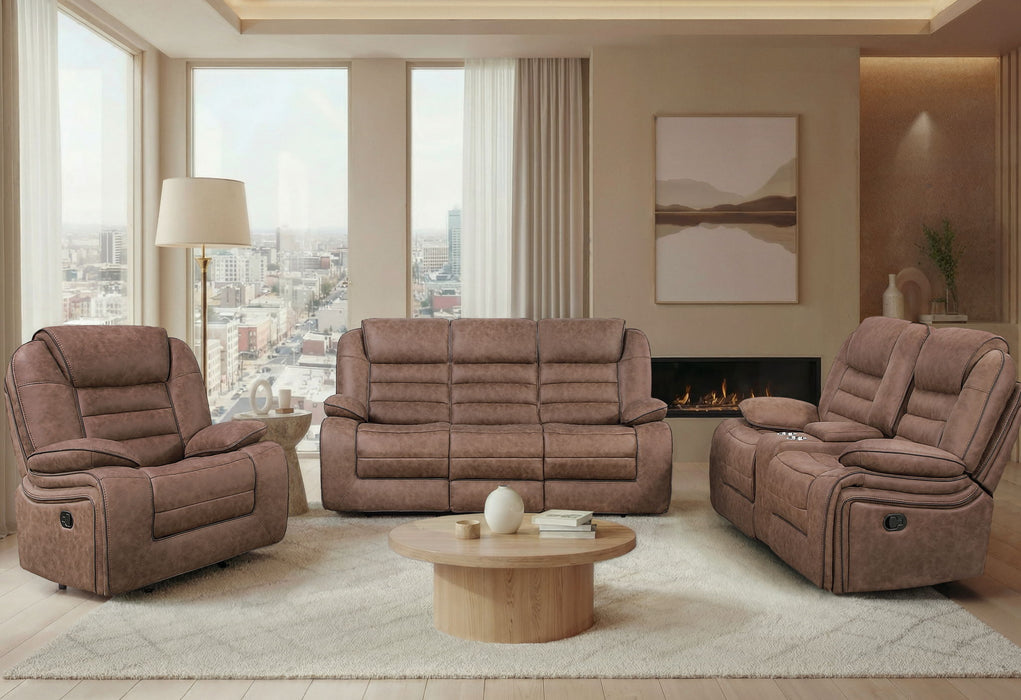 U2250 - Reclining Sofa / Console Reclining Loveseat / Glider Recliner - Brown