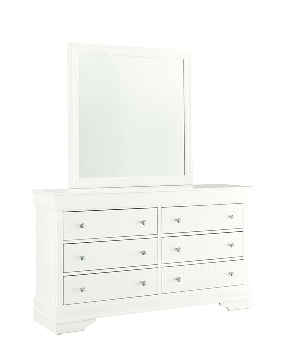 Pompei - 4 Piece Twin Bedroom Set (Bookcase Twin Bed, Dresser, Mirror And Nightstand) - White - alternate view 3
