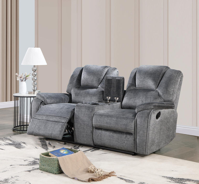 U121 - Motion Loveseat With Bluetooth Speaker, Wireless Charger - Gray - alternate view 4