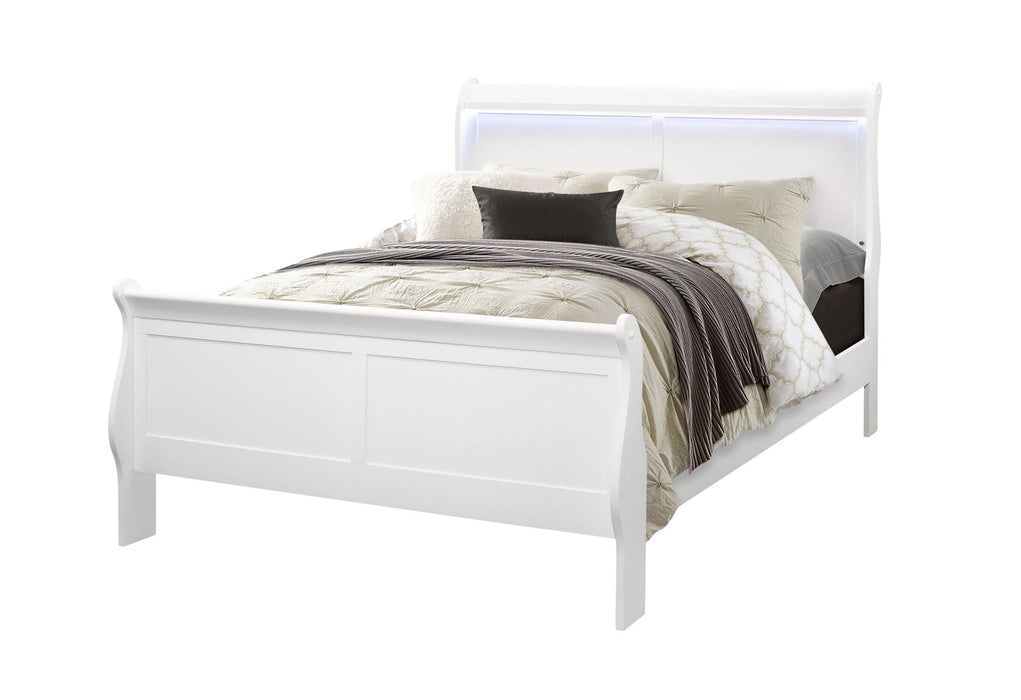 Charlie - 5 Piece Full Bedroom Set With LED - White - alternate view 4
