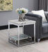 T111 - Chrome Coffee Table & 2 End Tables - White - alternate view 4
