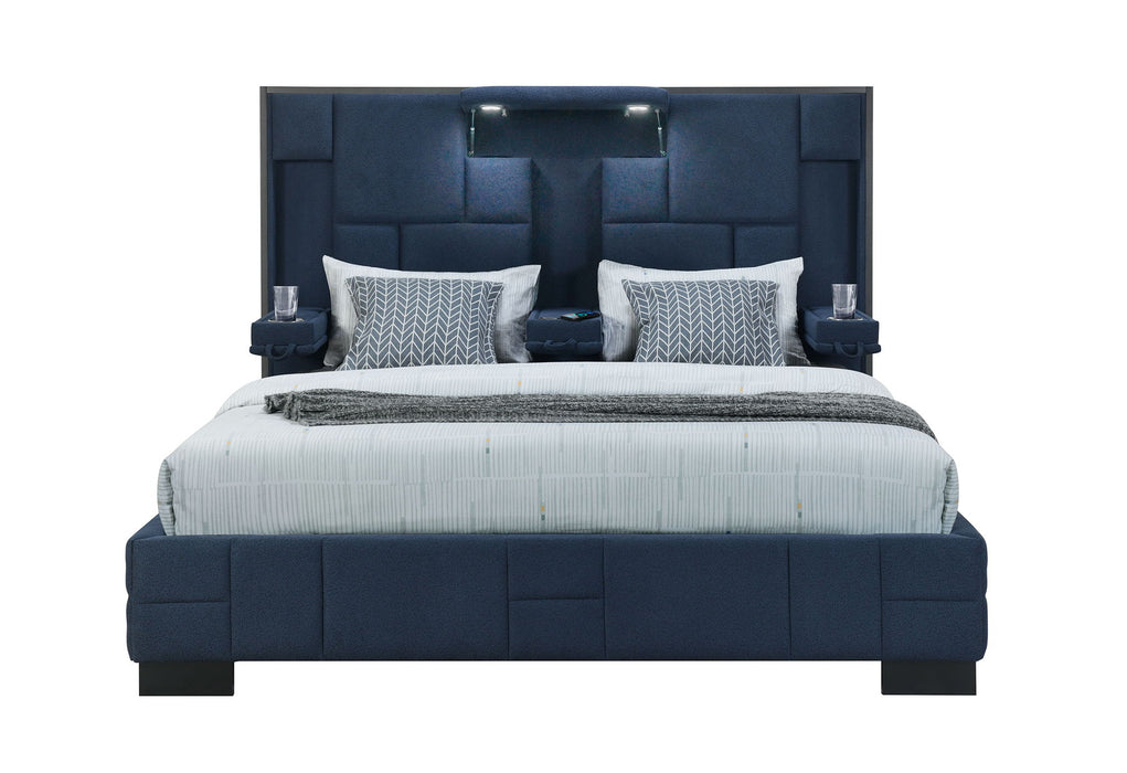 Oscar - King Bed Without Wood Trim - Navy Blue - alternate view 3
