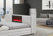 Elias - Queen Bed With Immersive Sound Speaker, LED, TV Lift, And Fireplace - Gray - alternate view 4