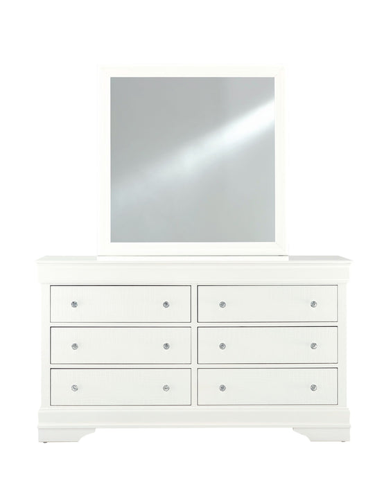 Pompei - 4 Piece Twin Bedroom Set (Bookcase Twin Bed, Dresser, Mirror And Nightstand) - White - alternate view 4