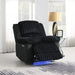 U161 - Corduroy Power LED Reclining Loveseat With Bluetooth Speaker - Black - alternate view 4