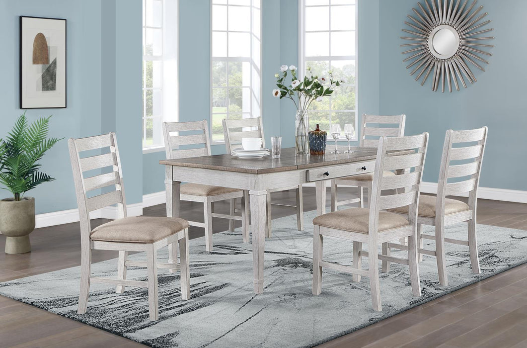 D117 - Rectangular Dining Table With Storage - White - alternate view 2