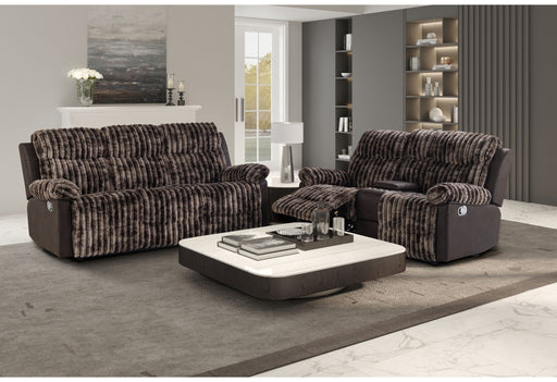 U6028 - Reclining Sofa / Console Reclining Loveseat - Brown