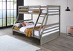 S090 - Twin / Full Bunk Bed - Light Gray - alternate view 4