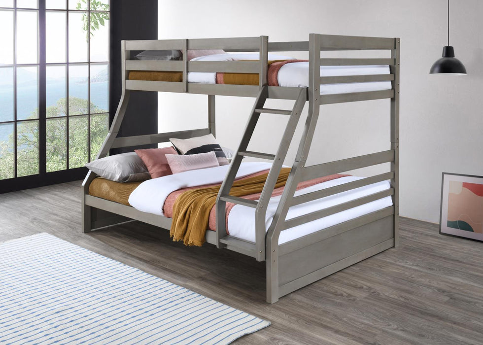 S090 - Twin / Full Bunk Bed - Light Gray - alternate view 4