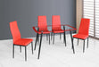 D341 - 5 Piece Dining Room Set (Table, 4 Chairs) - Red - alternate view 2