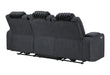 U8000 - Power Reclining Sofa With Power Headrest, Dropdown Table With Wood Trim & Reading Light & LED Light - Black - alternate view 4