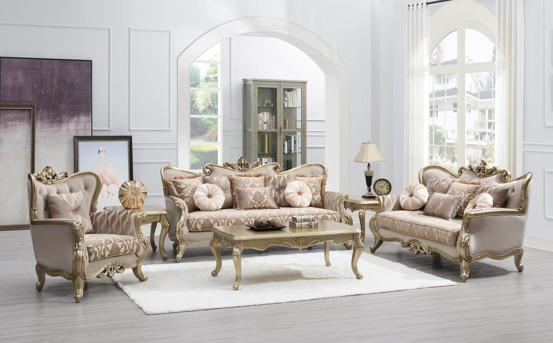 T199 - Coffee Table & 2 End Tables - Gold - alternate view 3