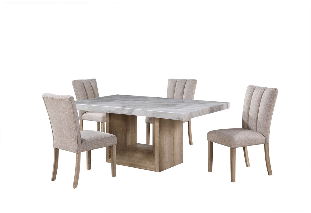D02 - 9 Piece Dining Room Set (Dining Table And 8 Dining Chairs) - Beige / Natural - alternate view 4