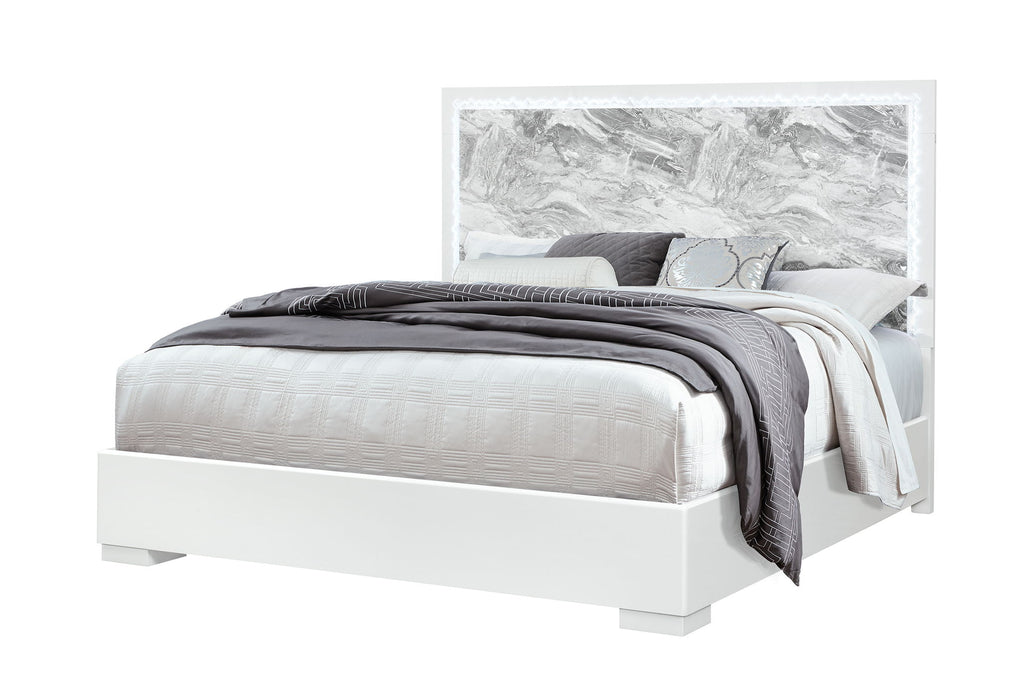 Naomi - King Bed With LED - Silver - alternate view 4