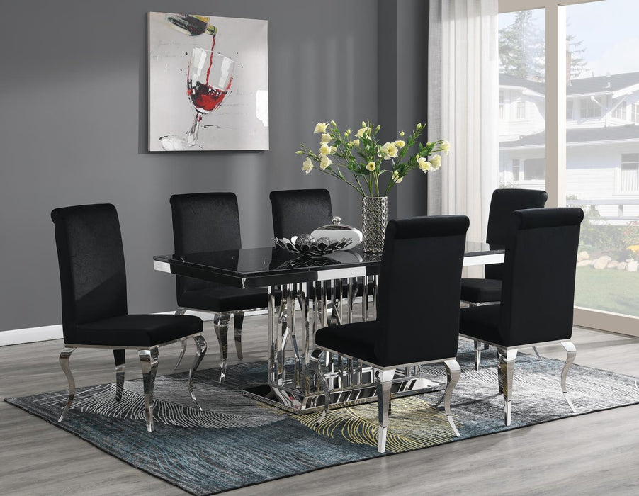 G-081-T-BLACK - Marble Dining Table - Black - alternate view 4
