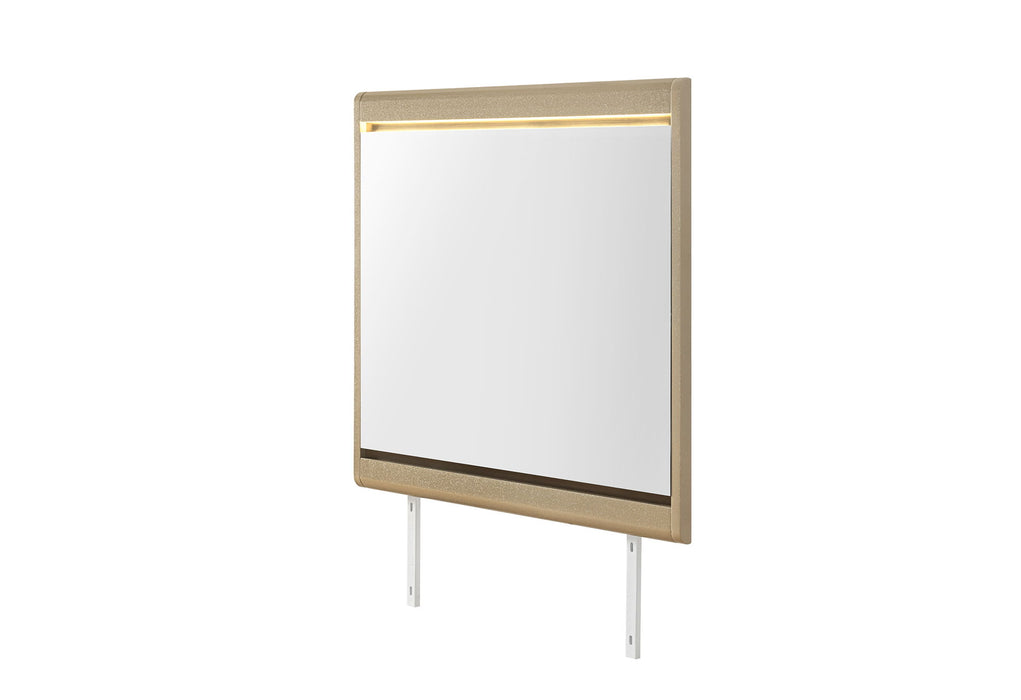 Genesis - Mirror With LED - Gold - alternate view 3