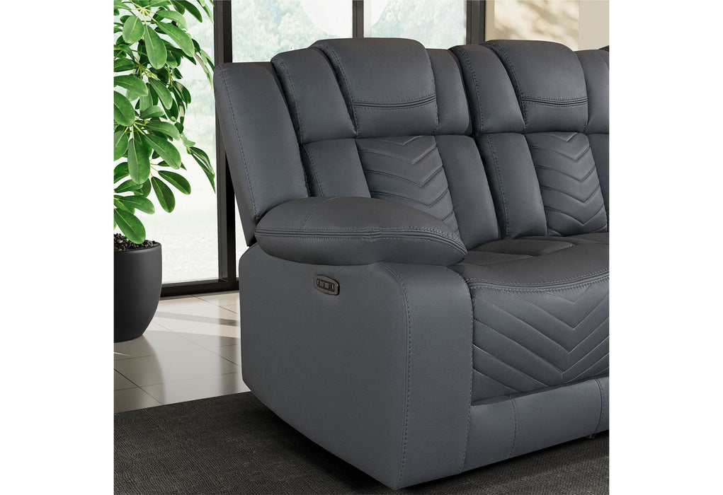 U7068 - 10 Power Reclining Sofa / Power Console Reclining Loveseat With LED - Gray - alternate view 4