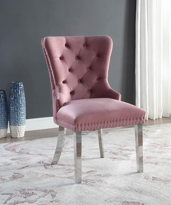D2082 - Velvet Dining Side Chair With Chrome Legs (Set of 2) - alternate view 4