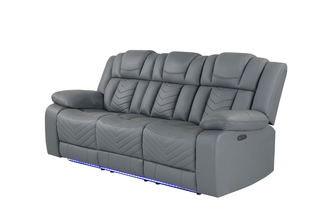 U7068 - 10 Power Reclining Sofa With Dining Table, WC And LED - Gray - alternate view 3