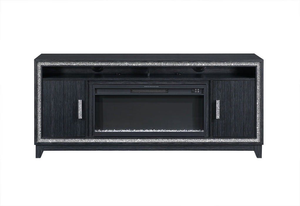 Lily - 72" Entertainment Unit With LED, Speakers, Crystal Inserts - Dark Gray - alternate view 4